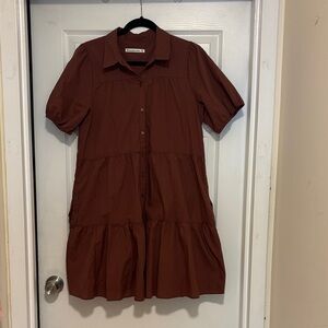 Fall Abercrombie & Fitch Rust Button-Up Dress
